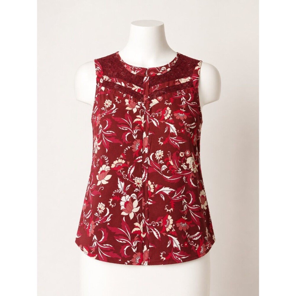 Candies Sleeveless Blouse with Lace Insert Size Small EUC